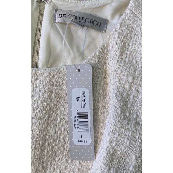 NWT DE Collection Frayed Edge Dress Size Large Women’s Egret MSRP $49.99 - Picture 3 of 6